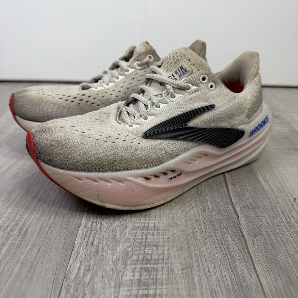 Brooks Glycerin Max Womens 8.5 White Pink DNA Tuned Running Shoes 1204361B118 F